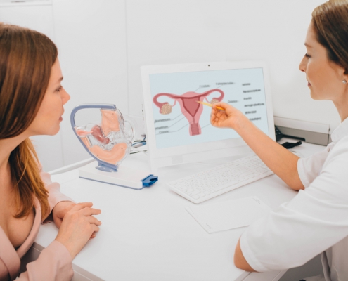 doctor explaining premature ovarian failure to patient