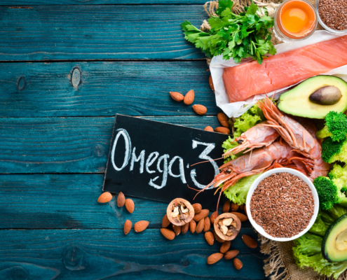 display of foods with Omega 3