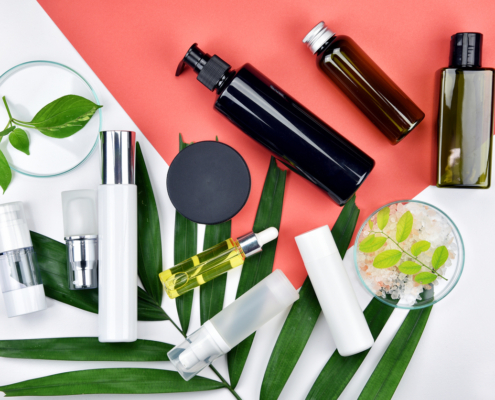 Assorted beauty products