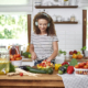 young woman preparing healthy foods